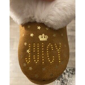 Juicy By Juicy Couture Tulare Girls Bootie Slippers Size Todler 9-10 Tan Fur Cuf
